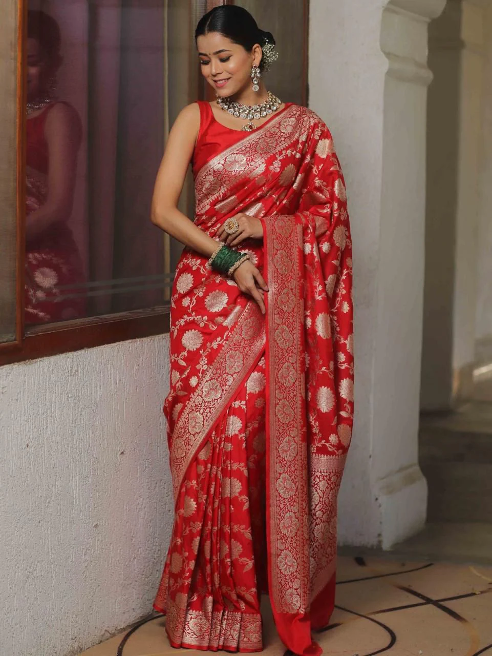 Fabulous Banarasi Silk Saree In 5 Different Color - Image 6