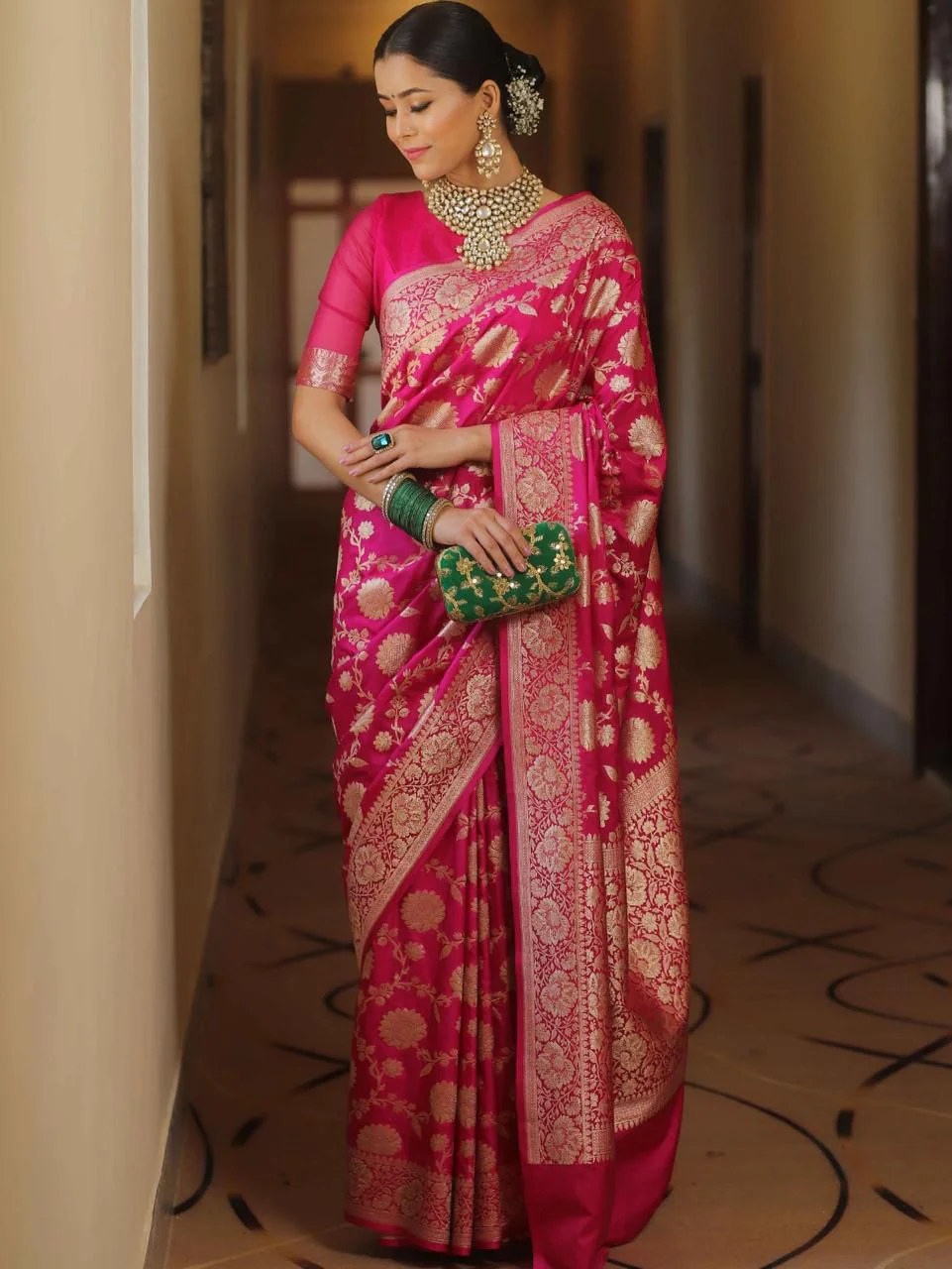 Fabulous Banarasi Silk Saree In 5 Different Color - Image 7