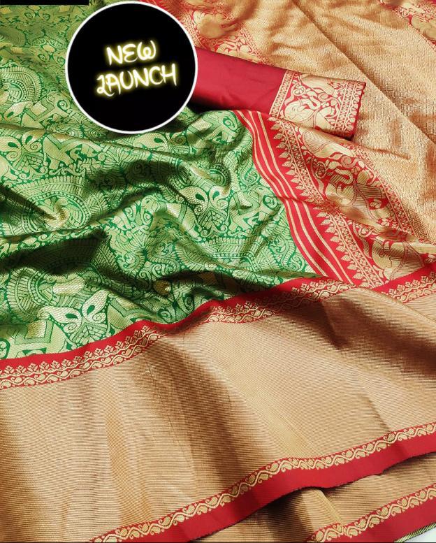 Festival Special Banarasi Silk Saree With Rich Pallu & Jacquard - Image 3