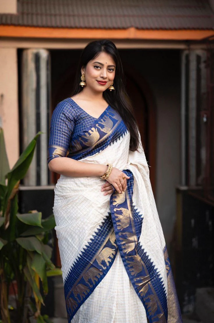 Festival Special Silk Saree With Contrast Zari Border - Image 4