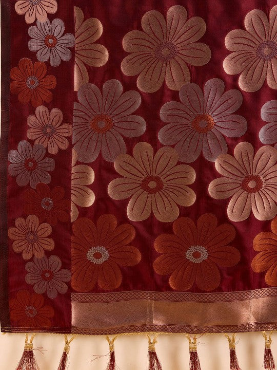 Trending Floral Zari Work Banarasi Silk Saree - Image 5
