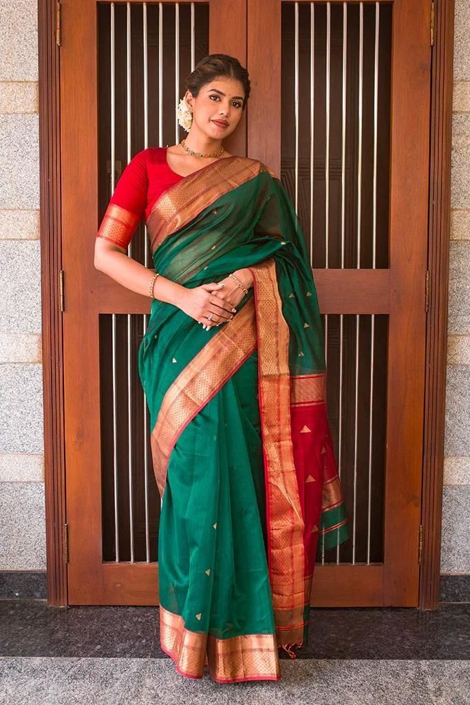 Heavy Banarasi Silk Woven Pattern Modern Jacquard Work - Image 2