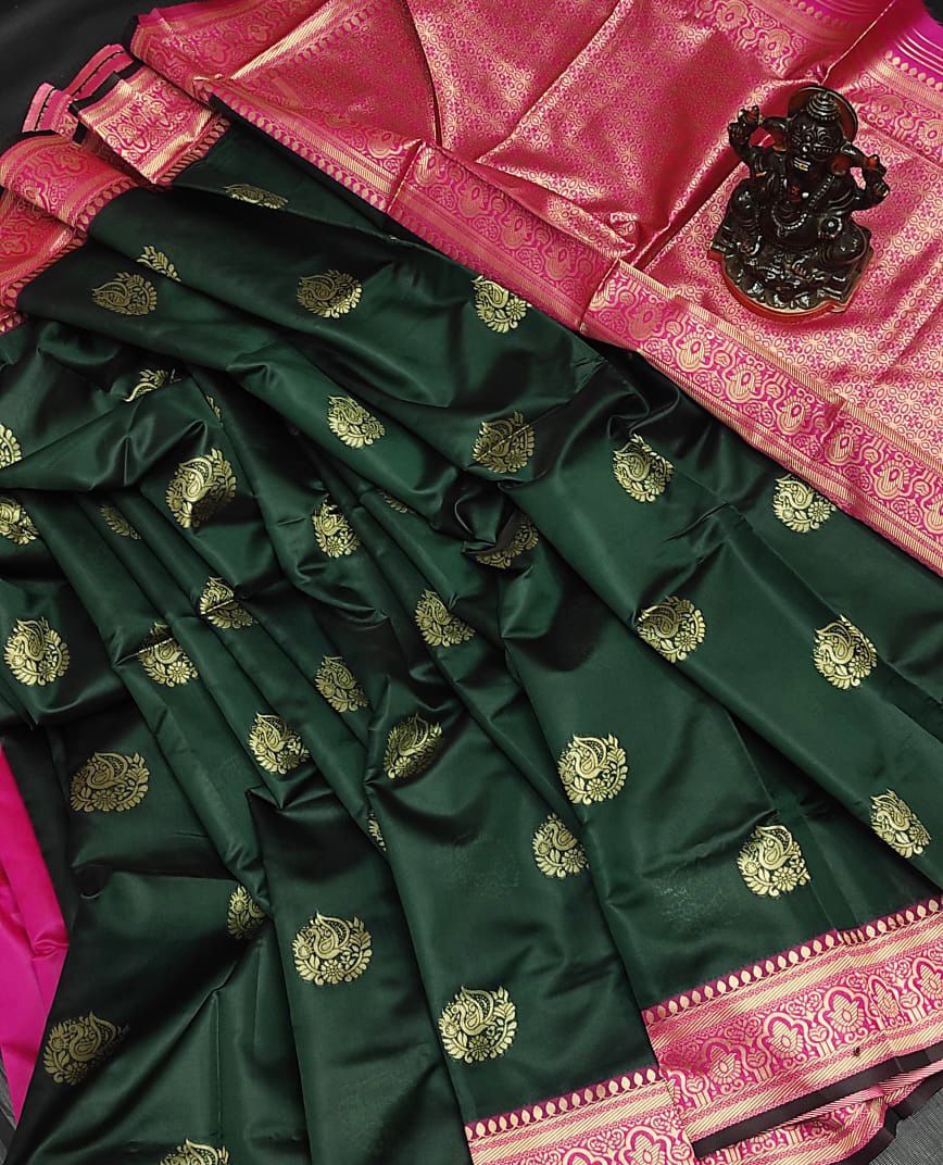 Heavy Jacquard Work Banarasi Silk Saree With Rich Pallu - Image 5