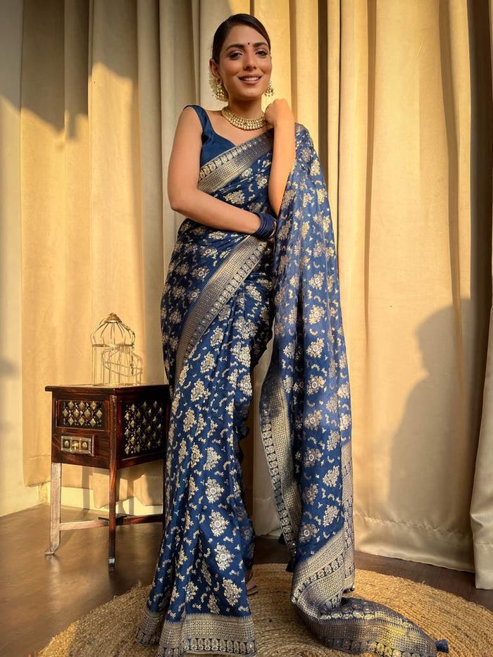 Latest Design Silk Saree With Rich Pallu and Jhalar - Image 5