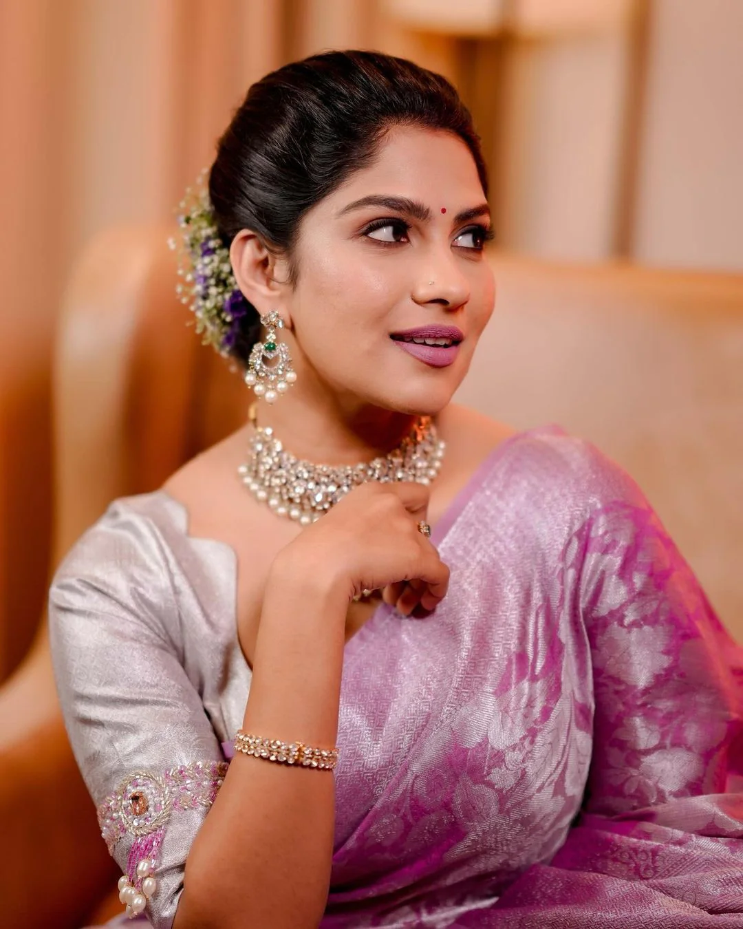Mountbatten Pink Color Kanjivaram Silk Saree - Image 6