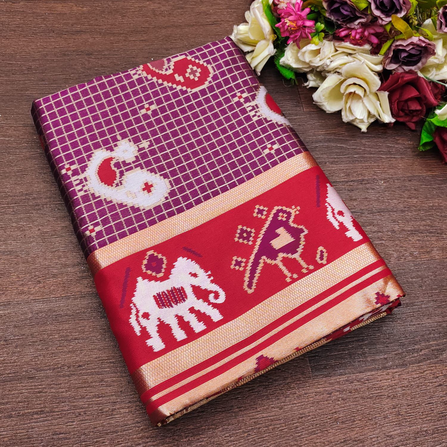 Prominent Soft Silk Saree With Blissful Blouse Piece - Image 5