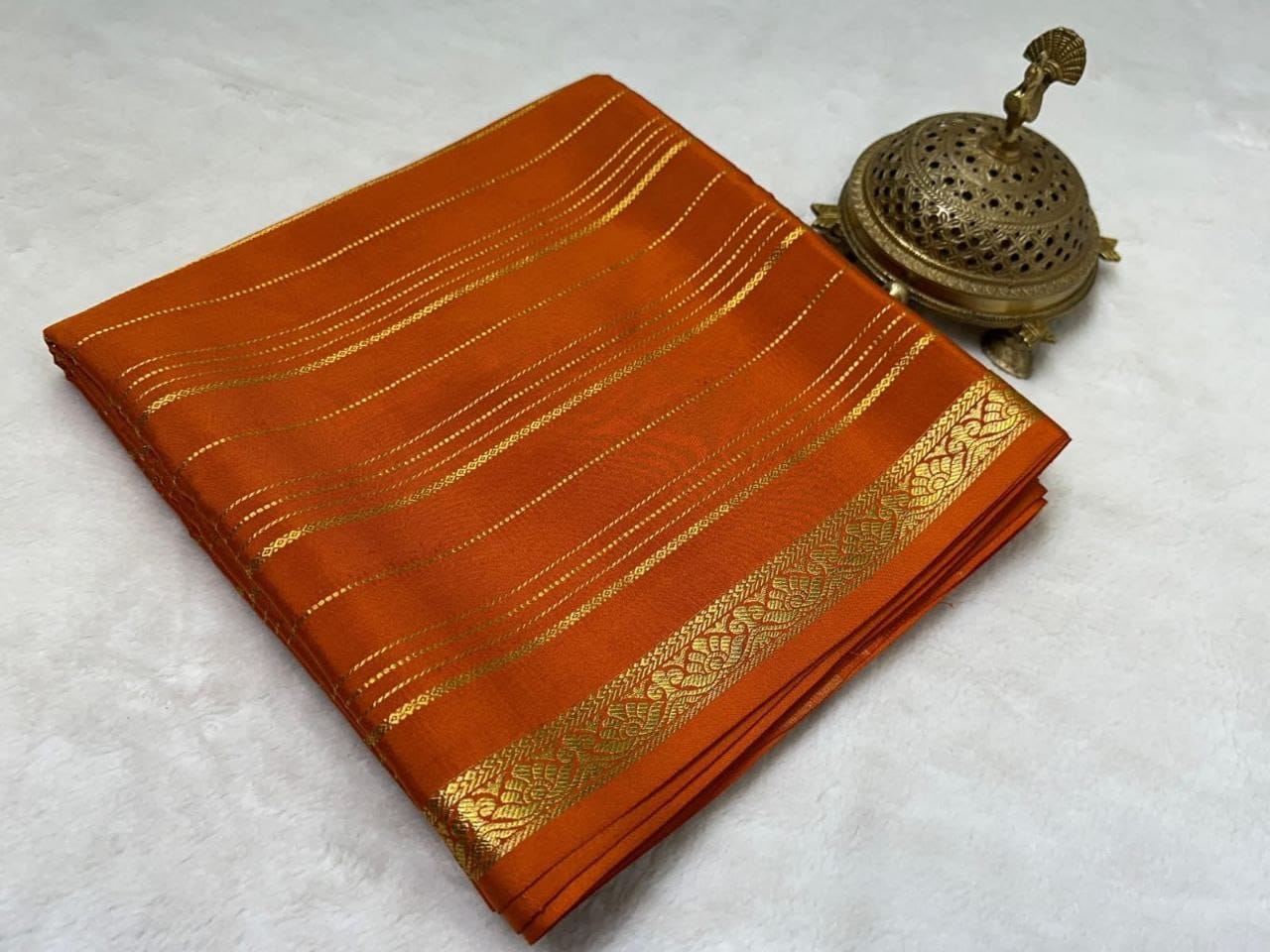 Traditional Beautiful Pure Zari Mysore Silk Sarees - Image 2