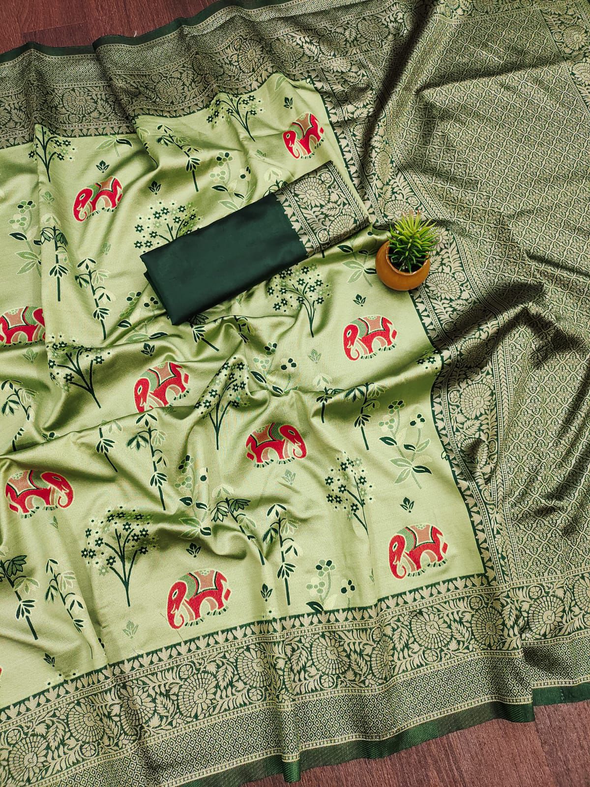 Trendsetting Designer Banarasi Silk Kanjivaram Saree